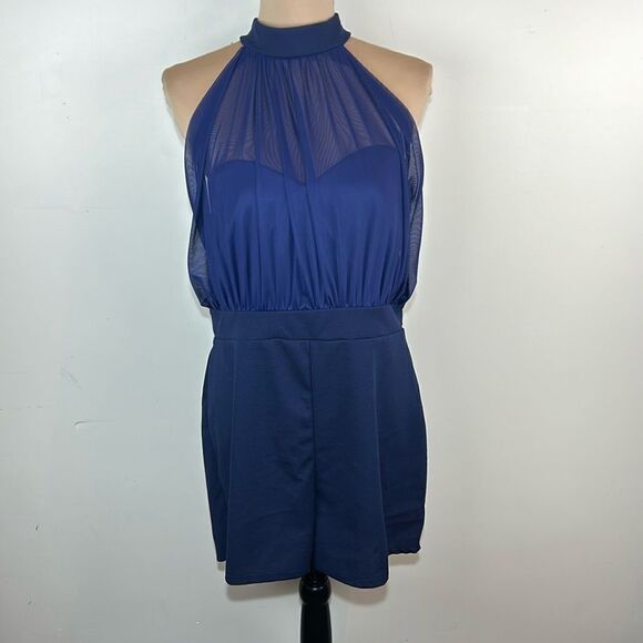 NWT Fashion Nova High Class Romper size 1X navy blue - Picture 1 of 12